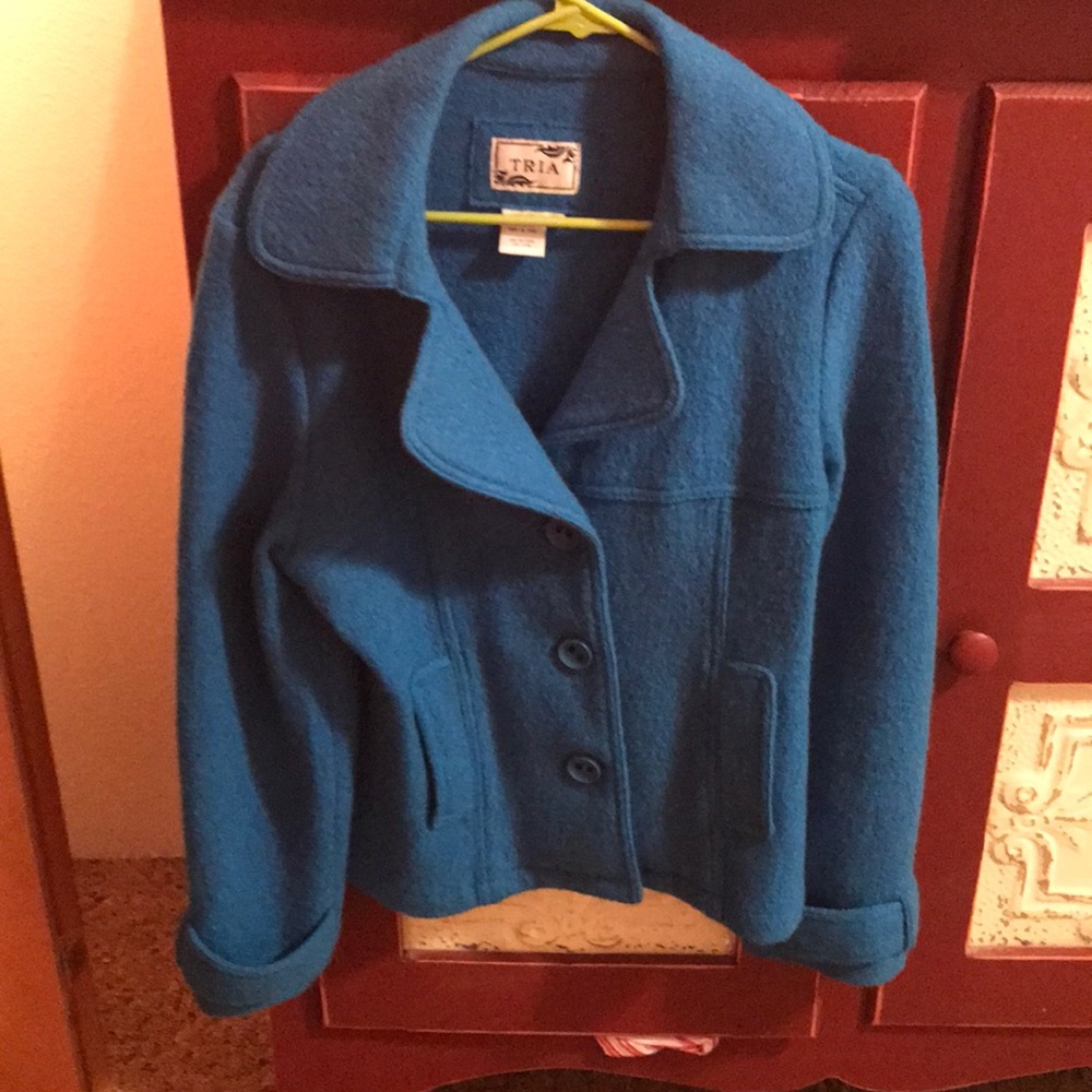 Turquoise peacoat like blazer